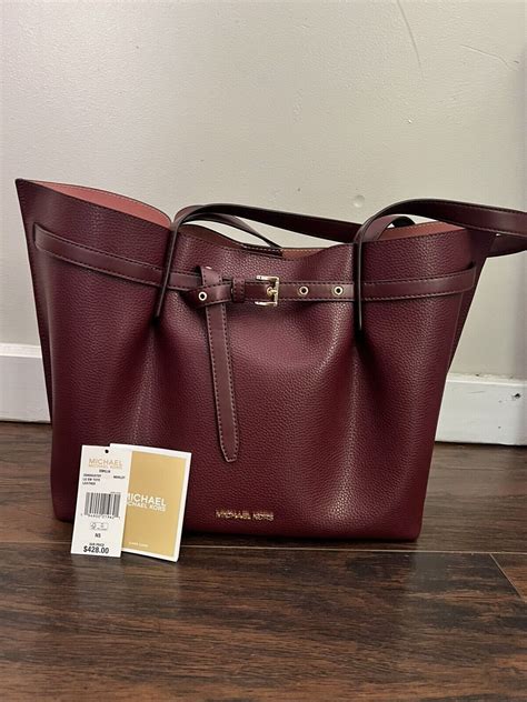 michael kors pvc tote burgundy